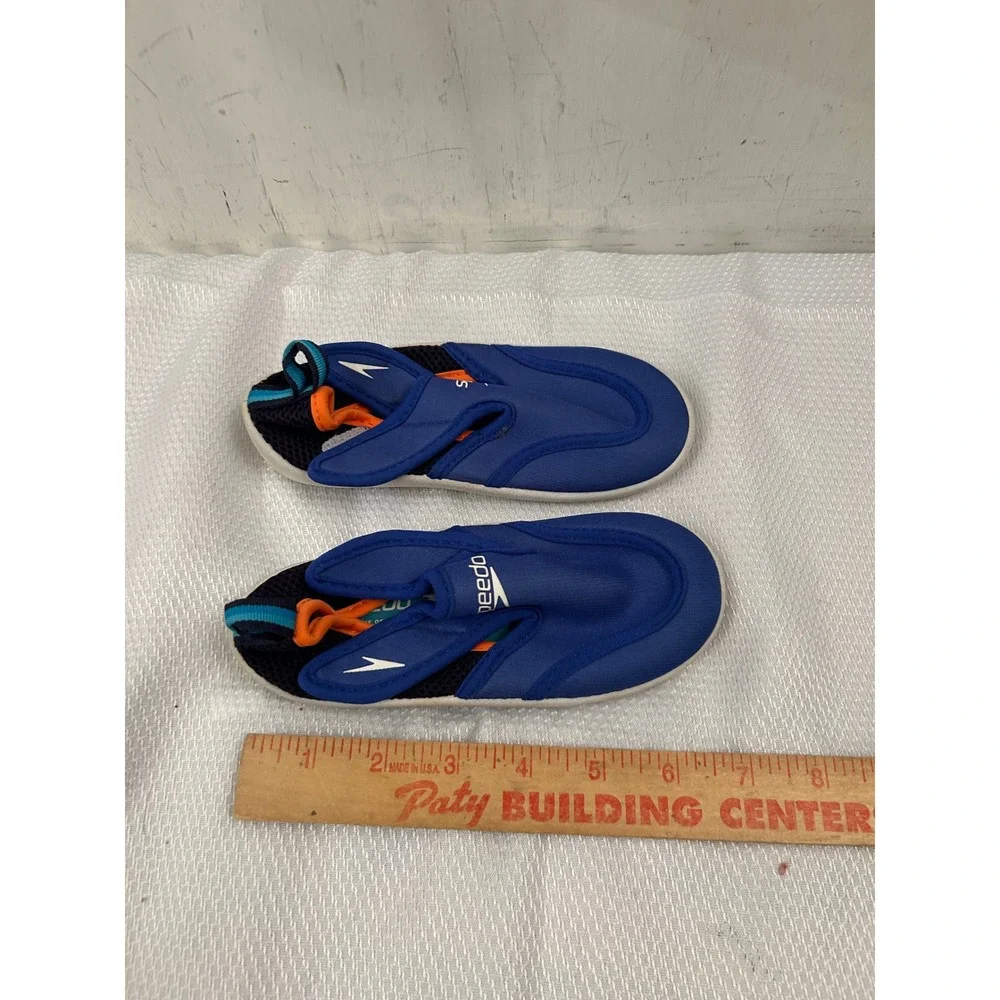Speedo Surfwalker Water Shoes Size L 9-10 Blue Orange Mesh Kids